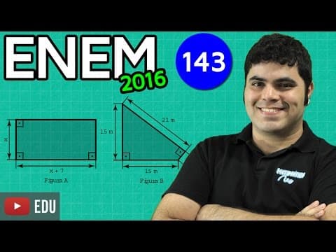Thumbnail da aula: ENEM 2016 Math #08 - Area and Quadratic Equation (with killer tip)