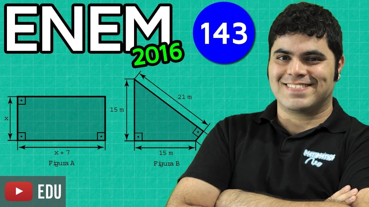 Thumbnail: ENEM 2016 Math #08 - Area and Quadratic Equation (with killer tip)