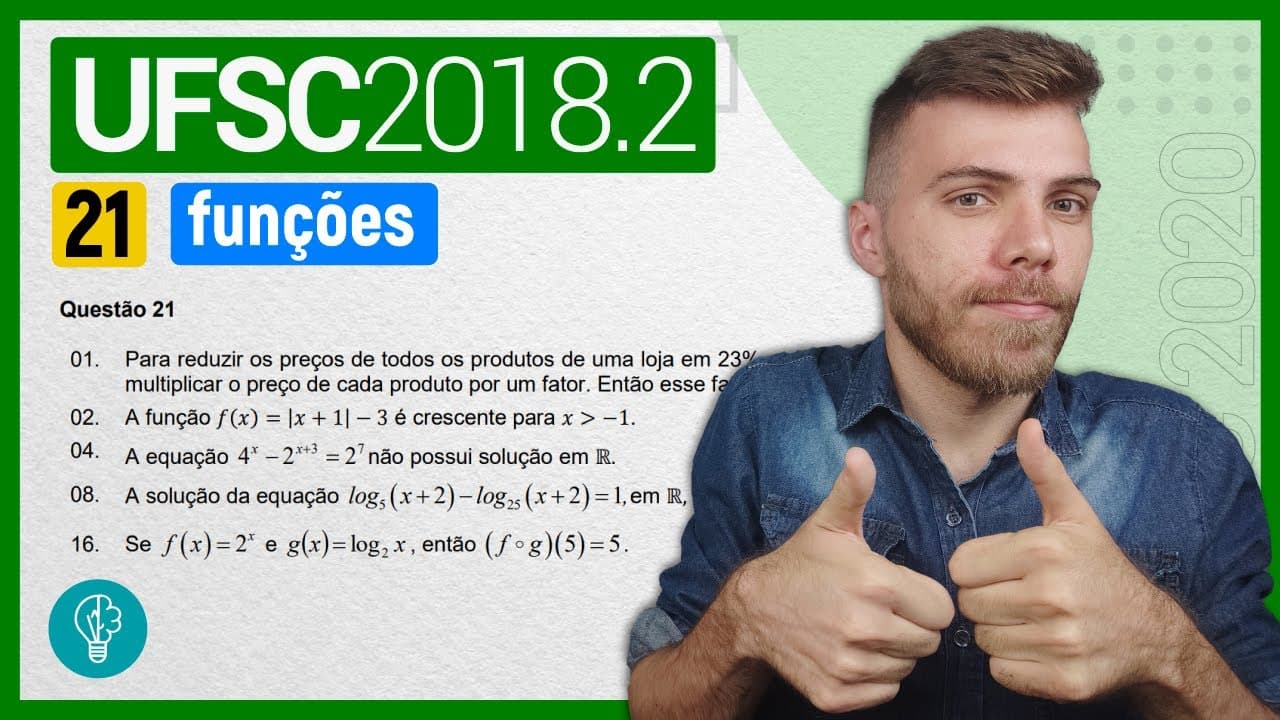 Thumbnail: 21 VESTIBULAR UFSC 2018/2 - FUNÇÕES -  Para reduzir os preços de todos os produtos de uma loja em