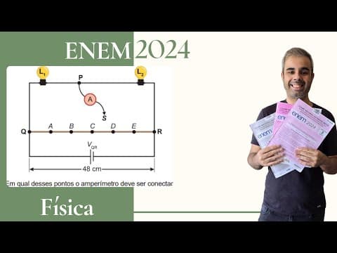 Thumbnail da aula: ENEM 2024 - Uma caixa decorativa utiliza duas pequenas lâmpadas L1 (6 V – 9 W) e L2 (12 V – 18 W)