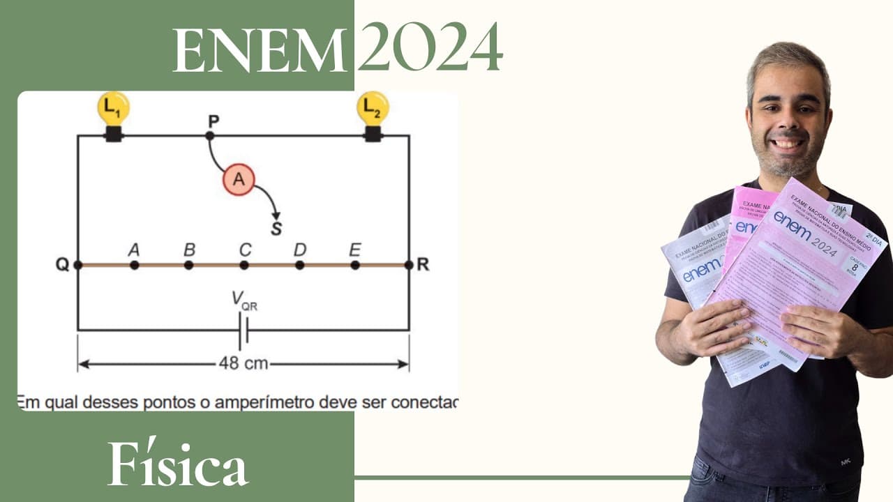Thumbnail: ENEM 2024 - Uma caixa decorativa utiliza duas pequenas lâmpadas L1 (6 V – 9 W) e L2 (12 V – 18 W)