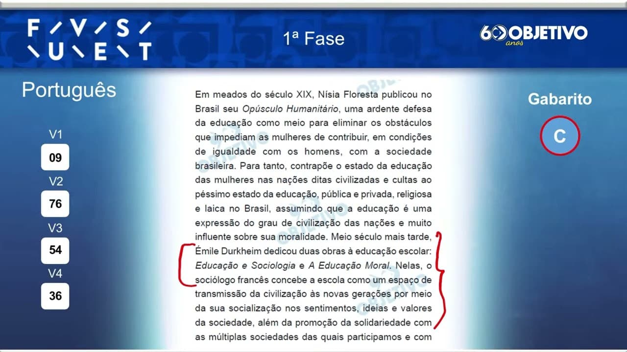 Thumbnail: RESOLUÇÃO DA PROVA DE PORTUGUÊS DA FUVEST 2026 -  1ª Fase