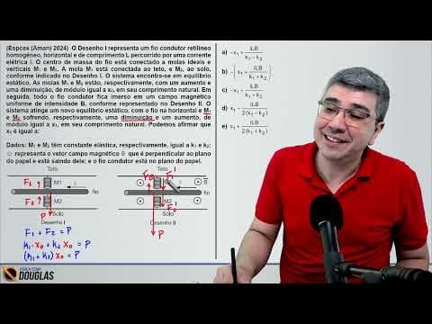 Thumbnail da aula: (Espcex (Aman) 2024)  O Desenho I representa um fio condutor retilíneo homogêneo, horizontal e de