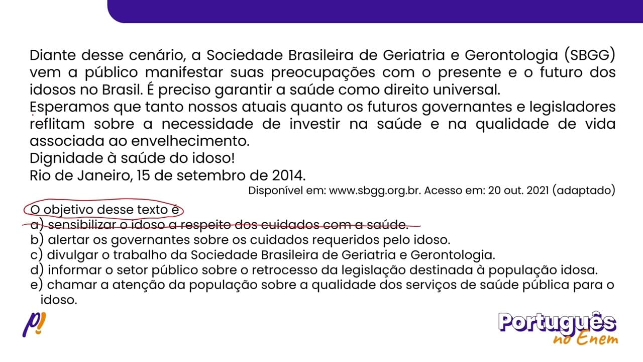 Thumbnail: ENEM 2023 - INTERPRETAÇÃO E INFERÊNCIA DE TEXTOS | Carta aberta à população brasileira...