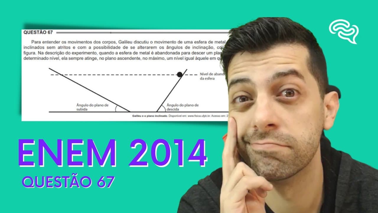 Thumbnail: ENEM 2014 - Q67 - Para entender o movimento dos corpos, Galileu discutiu o movimento de uma esfera