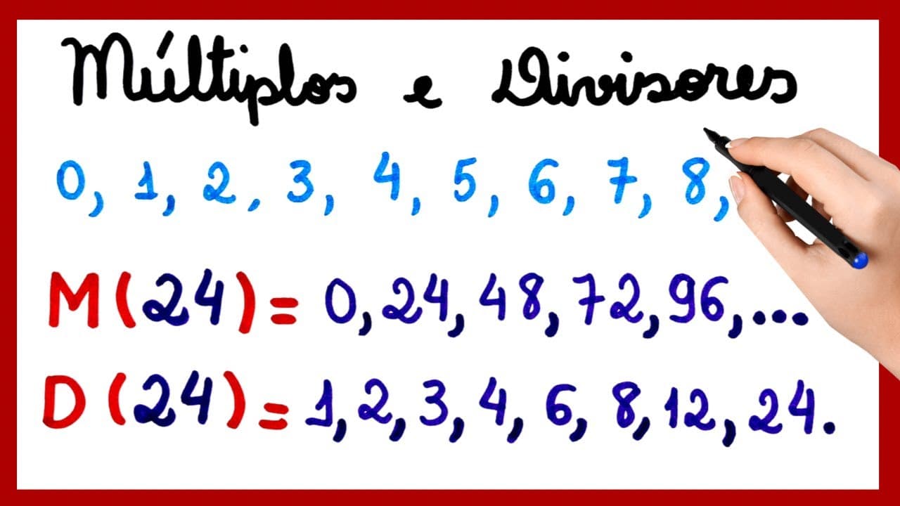 Thumbnail: MÚLTIPLOS E DIVISORES!!!  QUER TER UMA BOA BASE NA MATEMÁTICA BÁSICA? VEM COMIGO NESSE VÍDEO!!