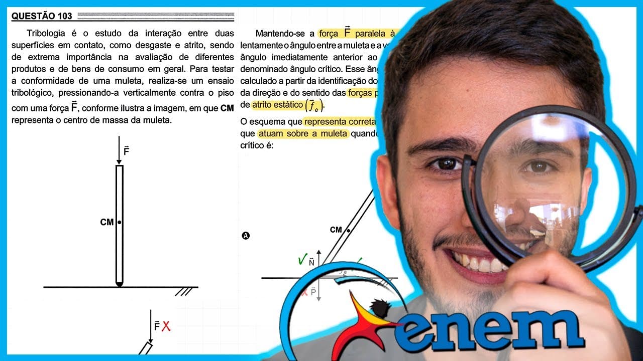 Thumbnail: ENEM 2022 - Tribologia é o estudo da interação entre duas superfícies em contato, como desgaste e at