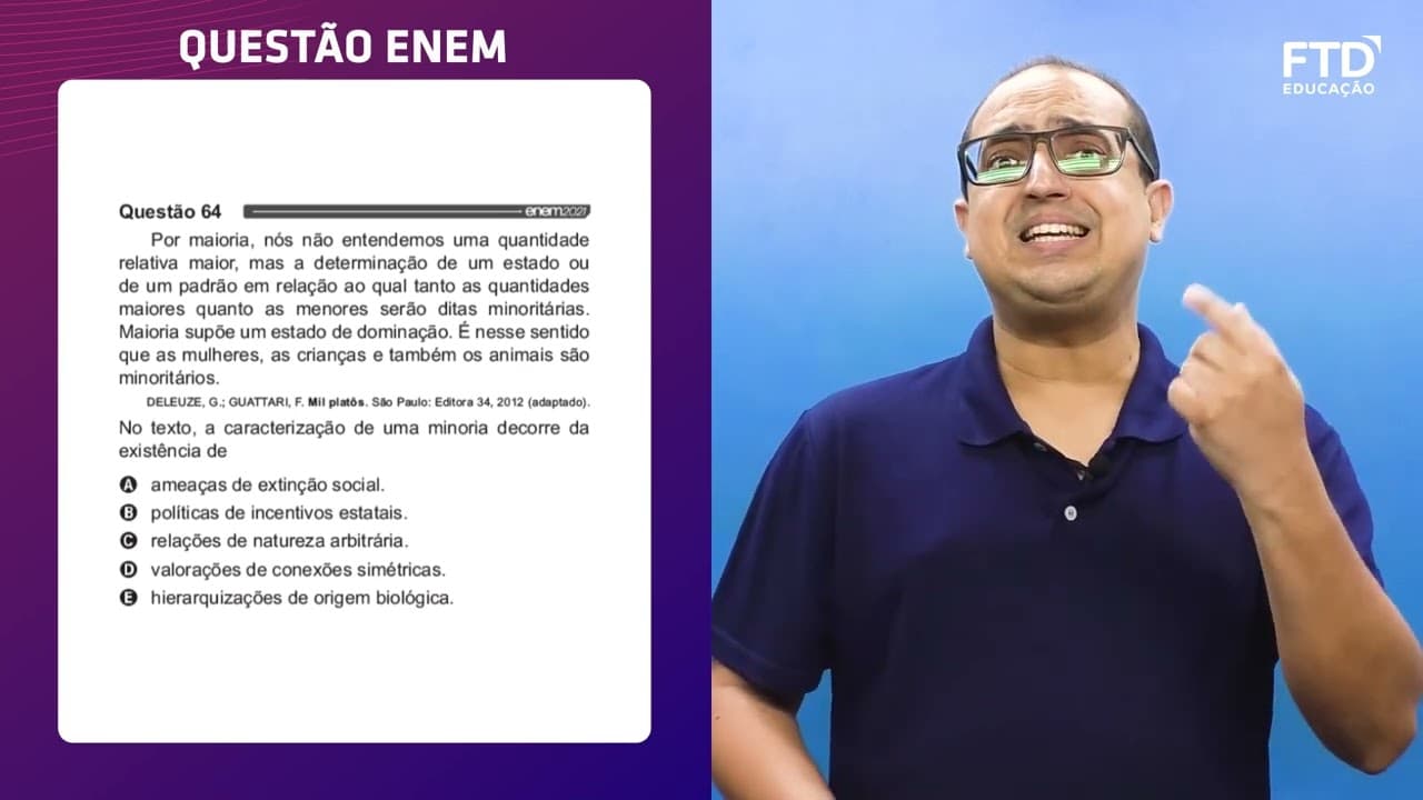 Thumbnail: FTD Resolve – Enem 2021 | Ciências Humanas – Questão 064 (prova azul)
