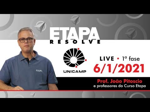 Thumbnail da aula: Etapa Resolve: Live | Unicamp 1ª Fase - 6/1