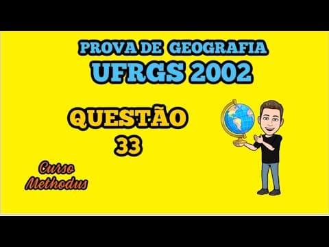 Thumbnail da aula: 33 de 2002 da prova de Geografia da UFRGS - Uma embarcação situada no oceano Atlântico está a