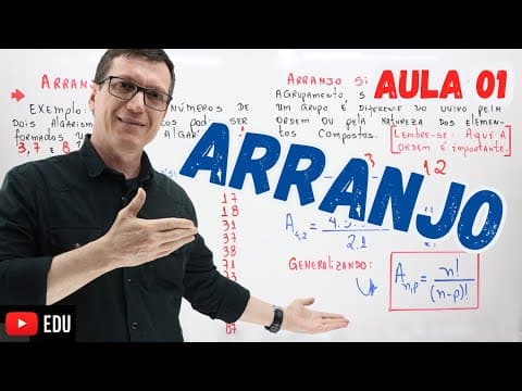 Thumbnail da aula: ARRANJO | ANÁLISE COMBINATÓRIA | Professor Boaro | AULA 1