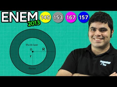 Thumbnail da aula: ENEM 2013 Matemática #22 - Volume de Dois Cilindros Concêntricos e Inequação do Segundo Grau