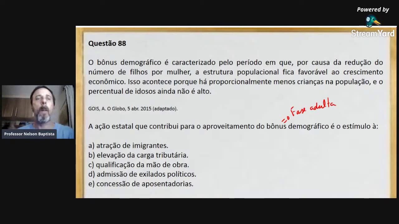 Thumbnail: Correção da questão 88 ENEM 2019
