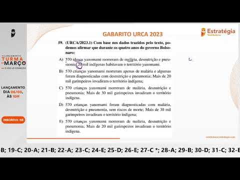 Thumbnail da aula: Gabarito URCA 2023 – Correção de prova AO VIVO | Dia 2 - Espanhol