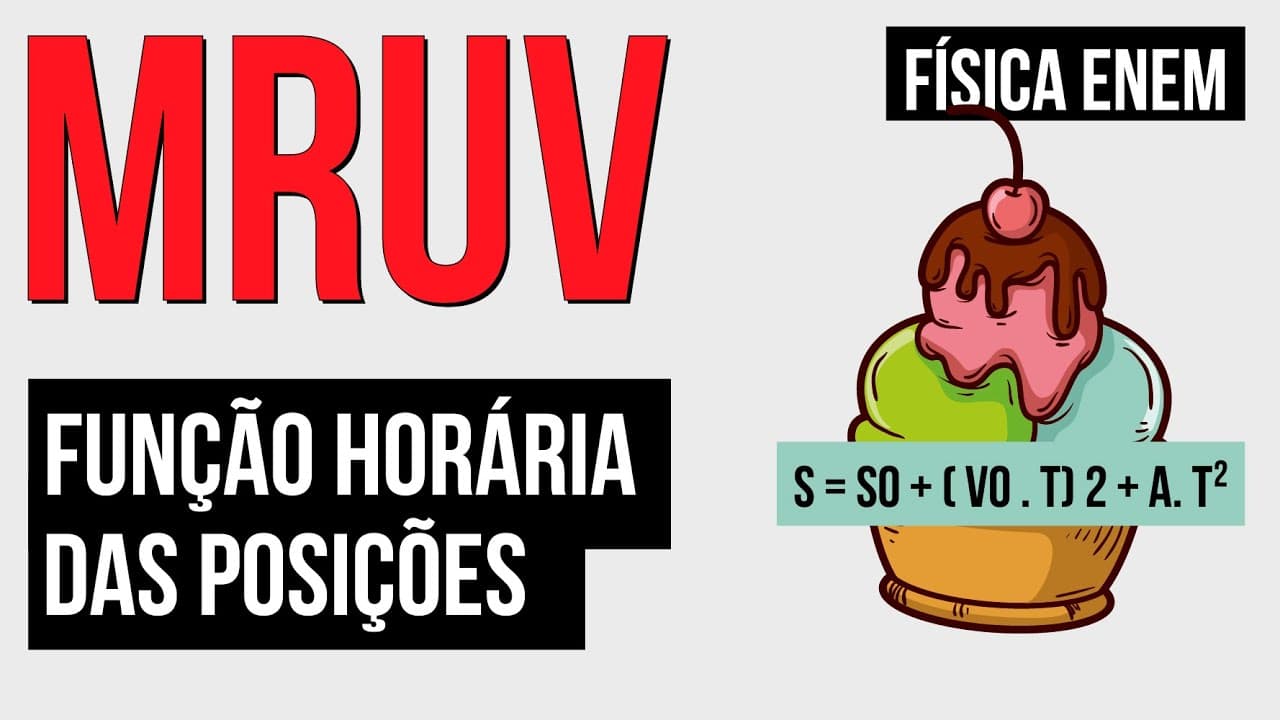 Thumbnail: MRUV: função horária da posição | Resumo de Física para o Enem | Flaversson Messias Batista