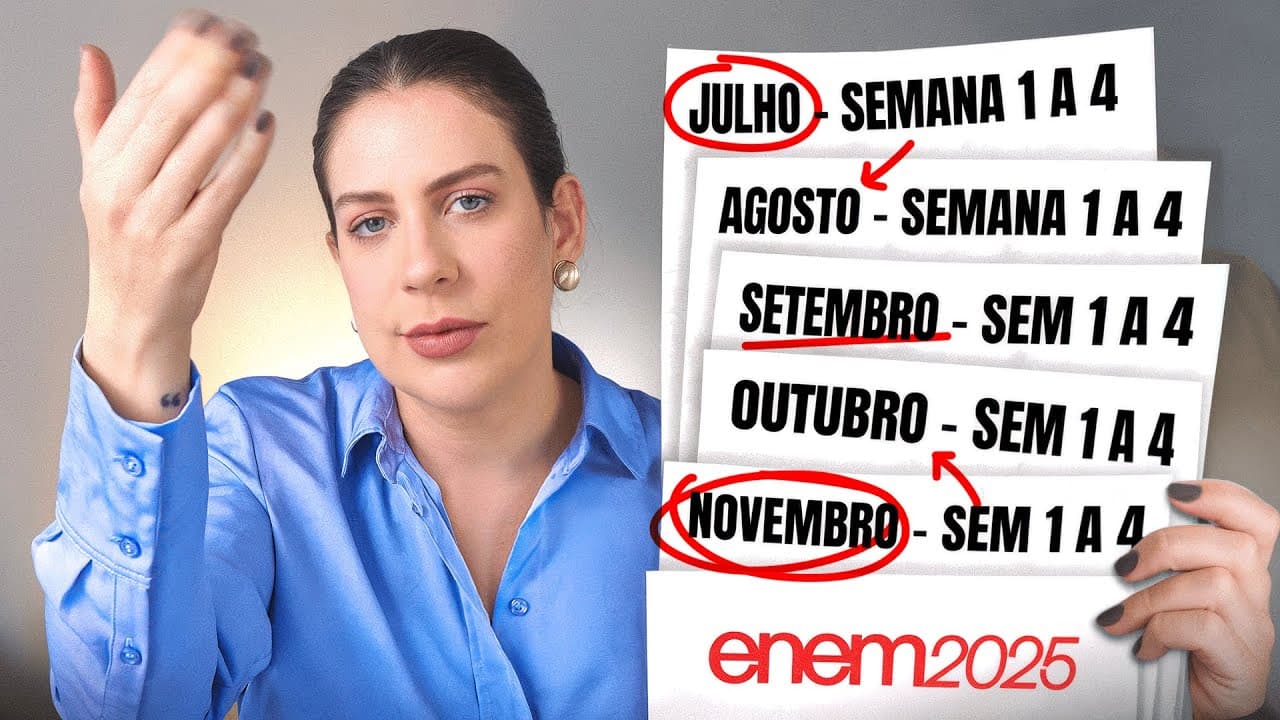 Thumbnail: CRONOGRAMA COMPLETO PARA REDAÇÃO ENEM 2025