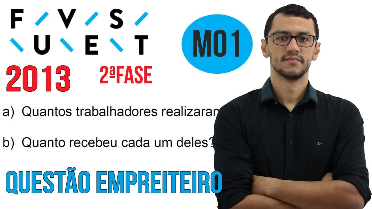 Thumbnail: FUVEST 2013 | Questão M01 | Segunda Fase | Matemática (Problemas de Equações)