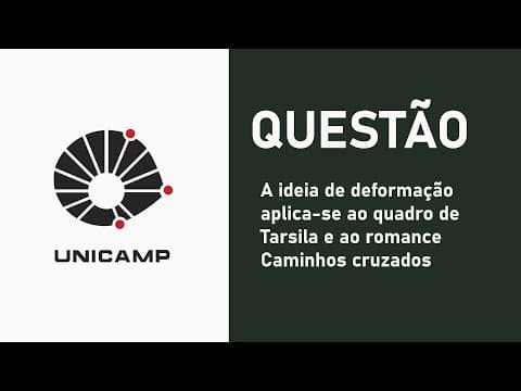 Thumbnail da aula: UNICAMP 2020: A ideia de deformação aplica se ao quadro de Tarsila e ao romance Caminhos cruzados