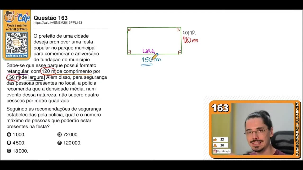 Thumbnail: [ENEM 2015 PPL] 163 📘 --- O prefeito de uma cidade deseja promover uma festa popular no parque