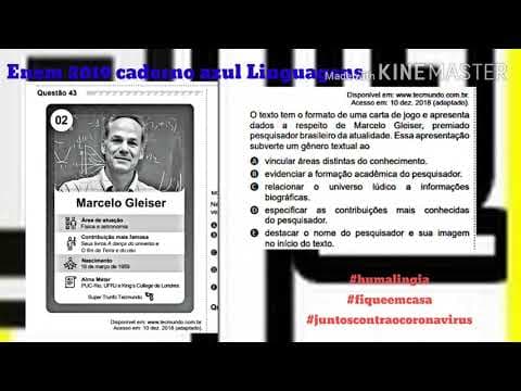 Thumbnail da aula: Questão 43 ENEM 2019 Linguagens caderno azul