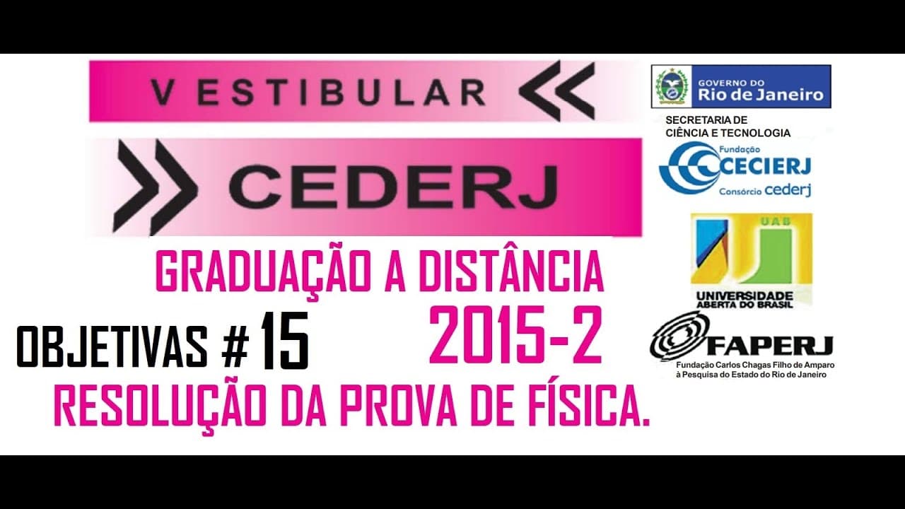 Thumbnail: Resolução da prova de FÍSICA – CEDERJ/ objetiva – 2015/2 – Questão:15.