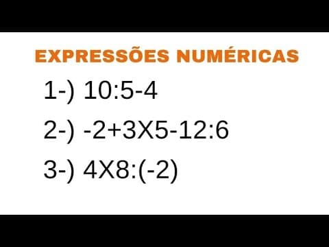 Thumbnail da aula: Expressões Numéricas com Números Inteiros - Professora Angela Matemática