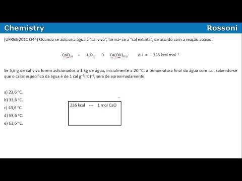 Thumbnail da aula: UFRGS 2011 Q44 - Termoquímica com calorimetria