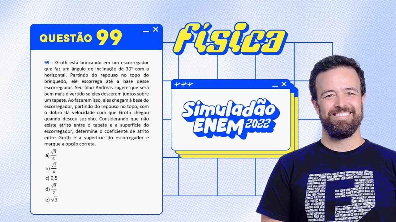 Thumbnail: Resolução Simuladão ENEM 2022 - #Física pt. 1