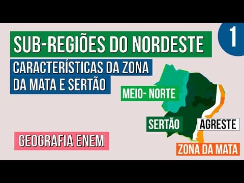 Thumbnail da aula: SUB-REGIÕES DO NORDESTE: características da zona da mata e sertão | Geografia para o Enem | Carrieri