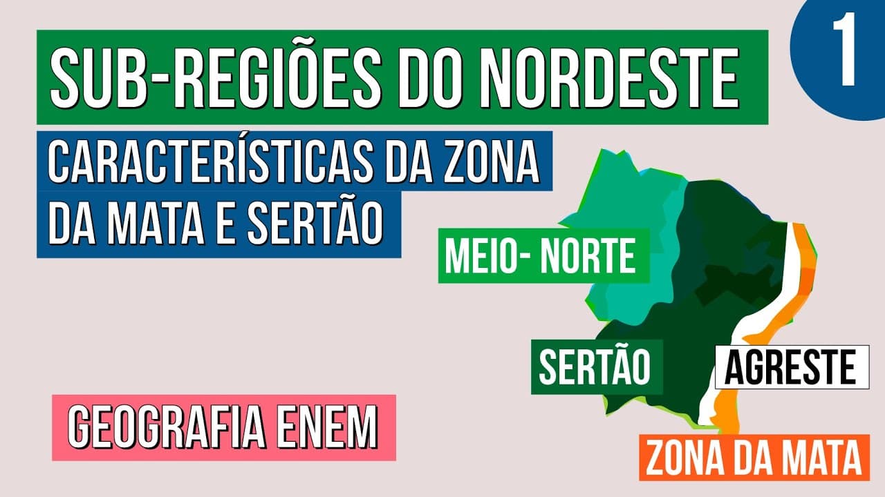 Thumbnail: SUB-REGIÕES DO NORDESTE: características da zona da mata e sertão | Geografia para o Enem | Carrieri