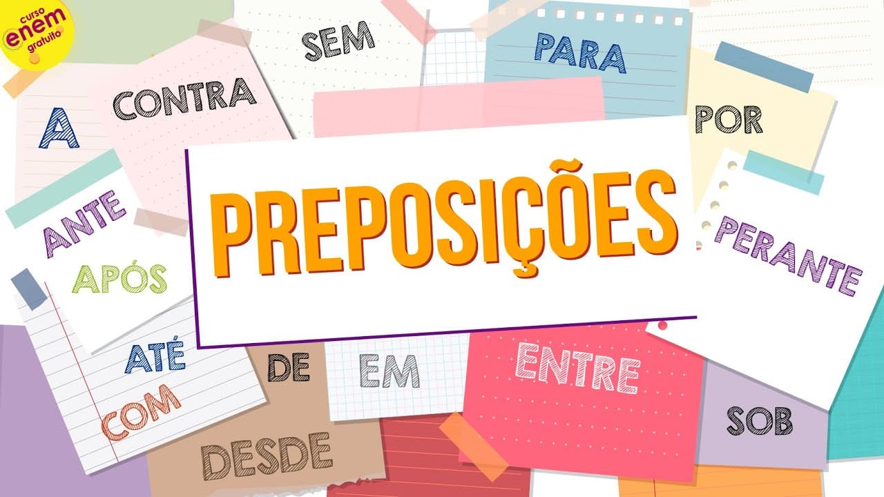 Thumbnail: PREPOSIÇÕES: QUAIS SÃO, PARA QUE SERVEM, COMO DECORAR | Resumo de Gramática para o Enem