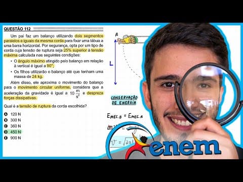 Thumbnail da aula: ENEM 2022 - A father makes a swing using two parallel and equal segments of the same rope to f