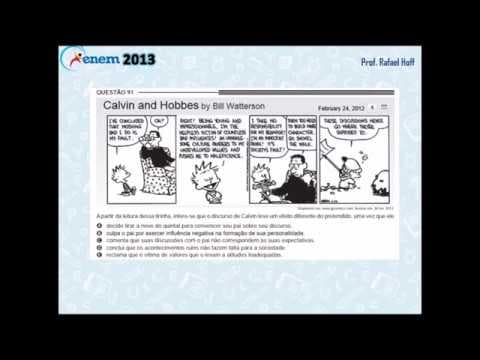 Thumbnail da aula: Inglês Enem 2013: interpretação de texto (inferência - tirinha - Calvin).