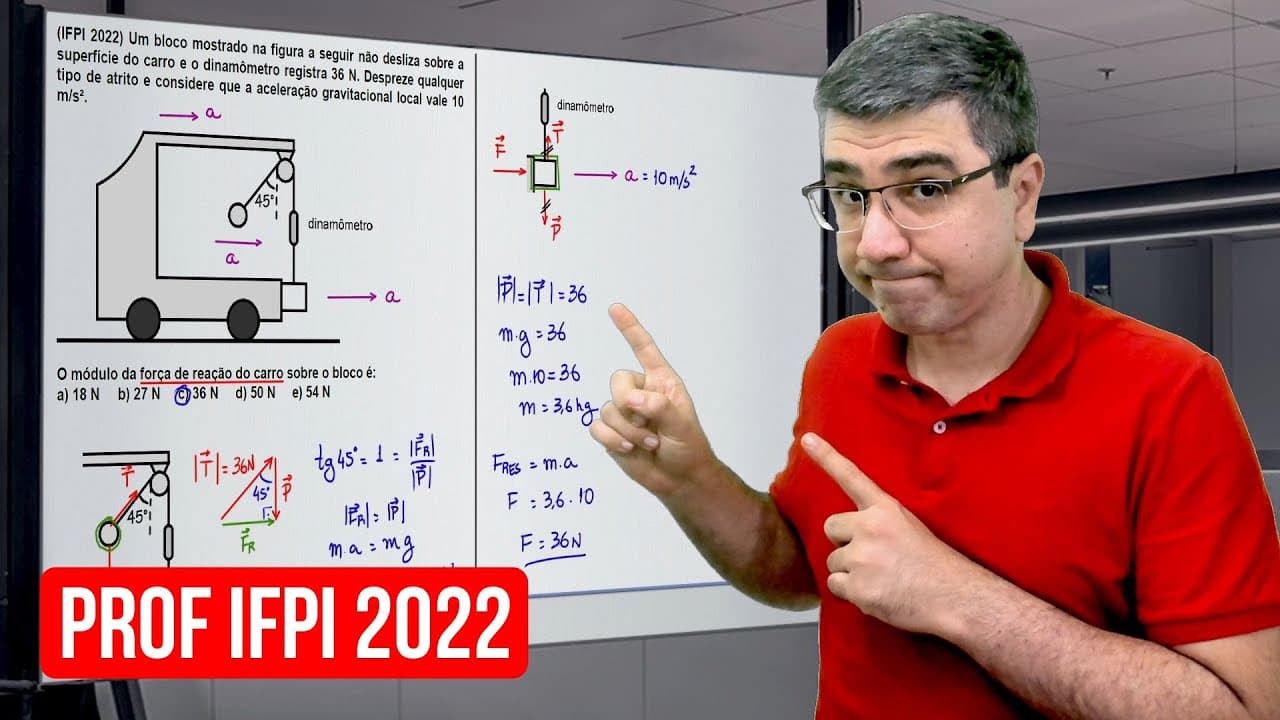Thumbnail: Professor IFPI 2022 | O módulo da força de reação do carro