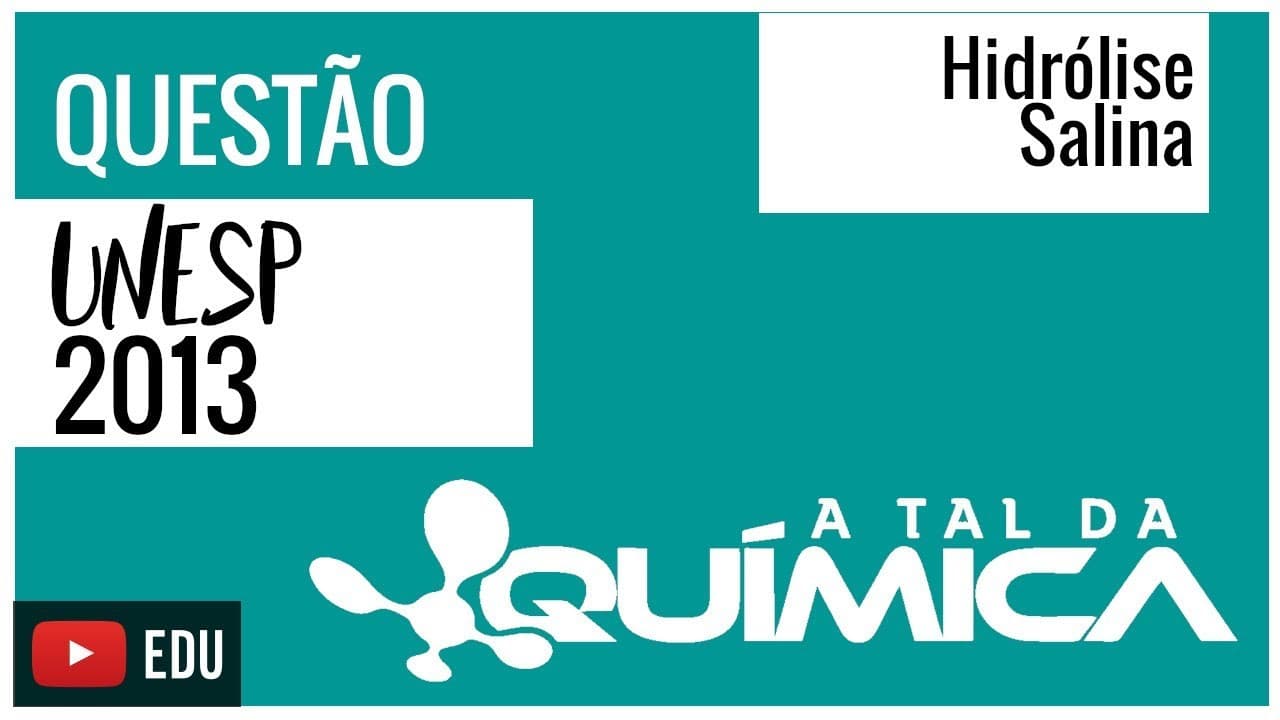 Thumbnail: Questão UNESP/2013 - Hidrólise Salina