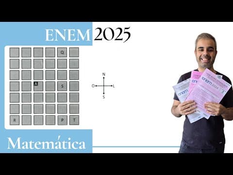 Thumbnail da aula: ENEM 2025 - Os quadrados em cinza na figura representam os quarteirões de uma parte do bairro onde