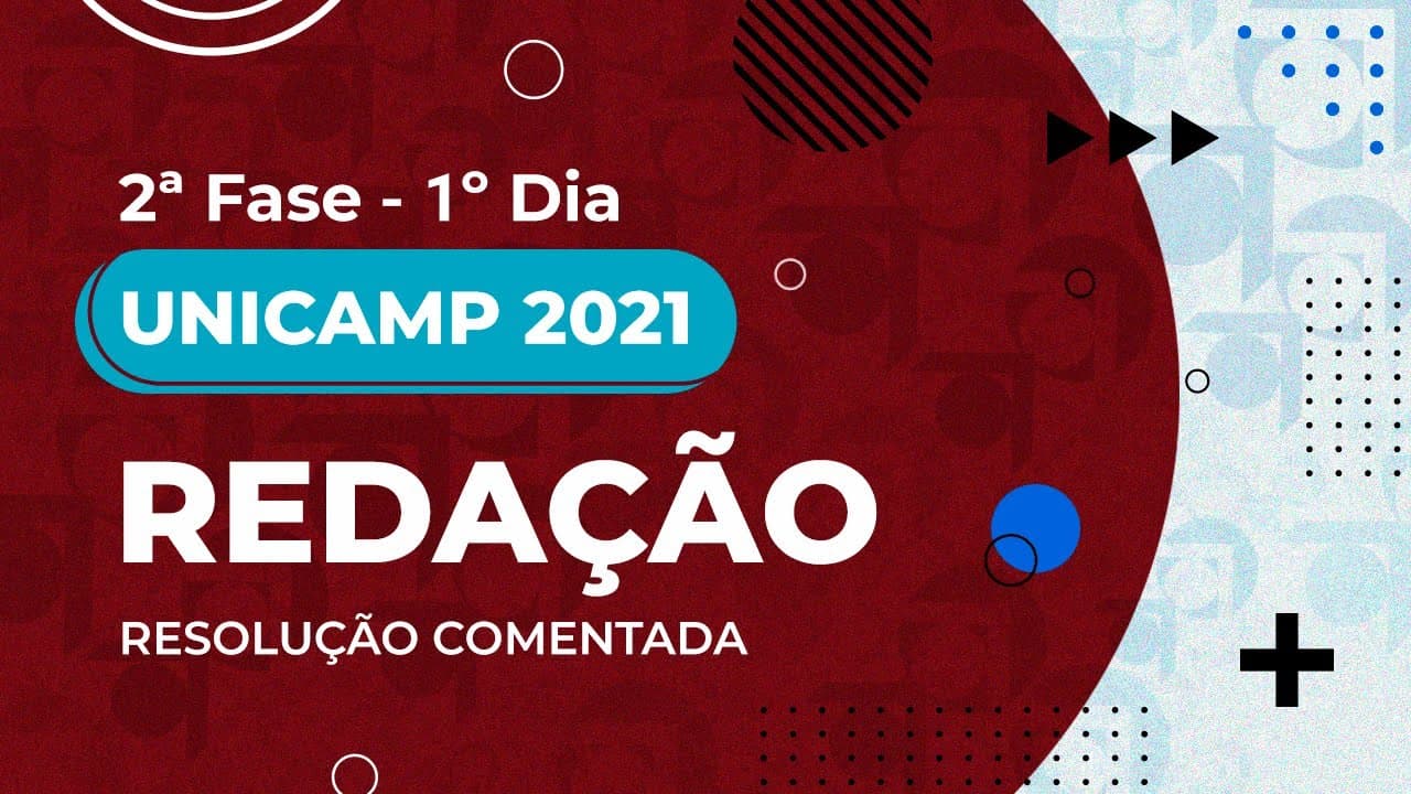 Thumbnail: Resolução Comentada - UNICAMP 2021 - 2ª fase - 1º dia - Redação