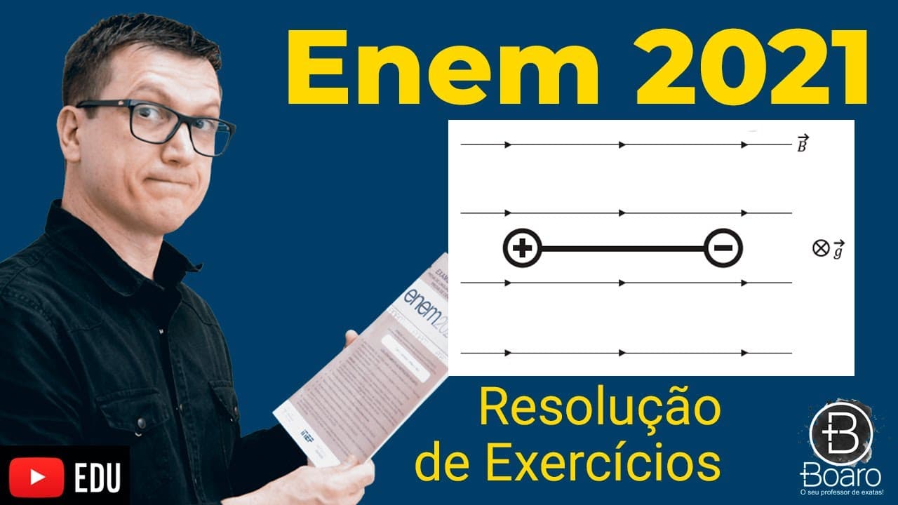 Thumbnail: ENEM 2021 - RESOLUÇÃO dos EXERCÍCIOS - Duas esferas carregadas com cargas iguais em módulo e sin