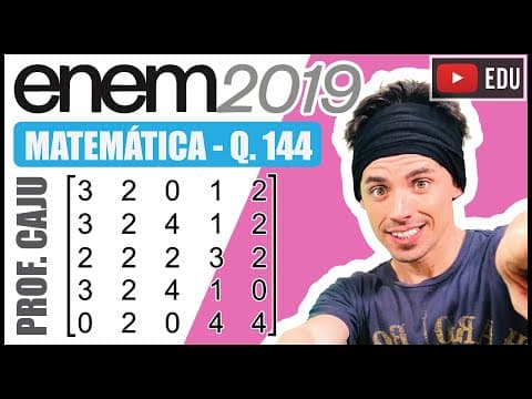 Thumbnail da aula: [ENEM 2019] 144 📘 MATRIZES Um professor aplica, durante os cinco dias úteis de uma semana, testes