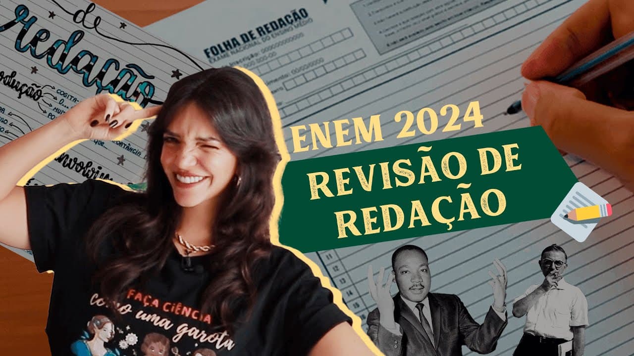 Thumbnail: ÚLTIMA REVISÃO DE REDAÇÃO PRO ENEM 2024! (Débora Aladim)