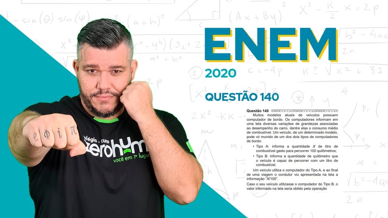Thumbnail: ✅ QUESTÃO 140  - ENEM 2020 Matemática: Muitos modelos atuais de veículos possuem computador