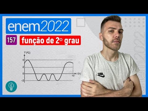 Thumbnail da aula: ENEM 2022 - Q157 - Uma máquina em operação tem sua temperatura T monitorado... - FUNÇÃO DE 2º GRAU.