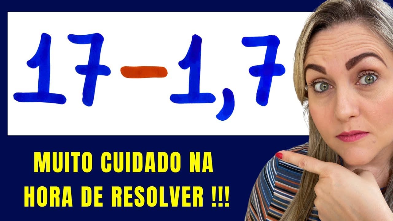 Thumbnail: 🤯😱SUBTRAÇÃO COM DECIMAIS!!  Matemática básica todo dia.📚🚀