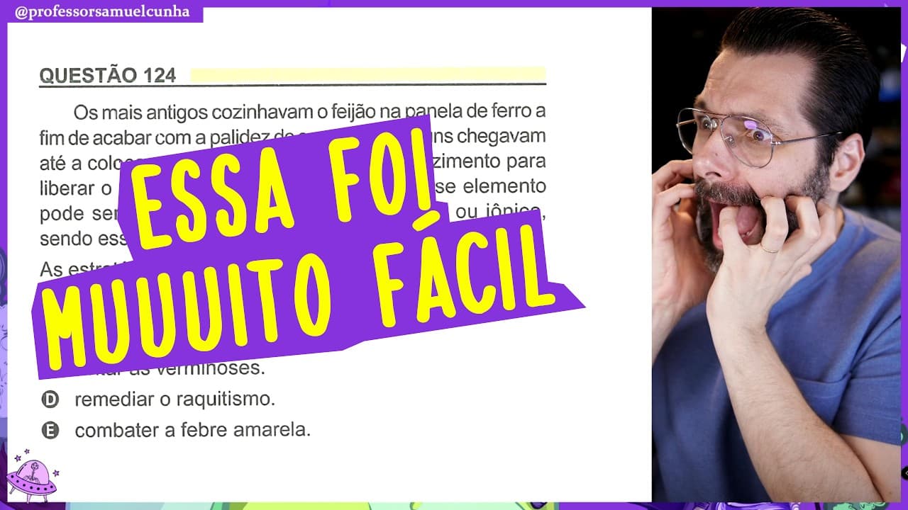 Thumbnail: AS MAIS FÁCEIS DE BIOLOGIA NO ENEM 2023 | Professor Samuel Cunha