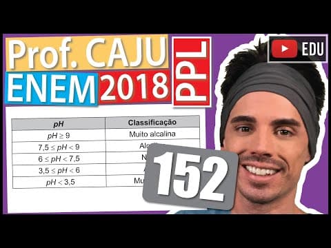 Thumbnail da aula: [ENEM 2018 PPL] 152 📓 LOGARITMO A água comercializada em garrafões pode ser classificada como