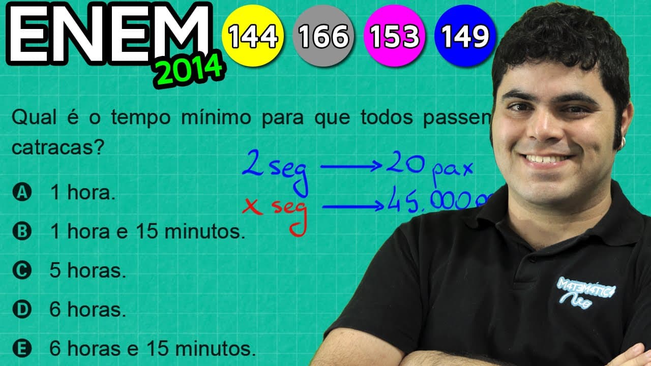 Thumbnail: ENEM 2014 Matemática #14 - Regra de Três Simples e Unidade de Medida de Tempo