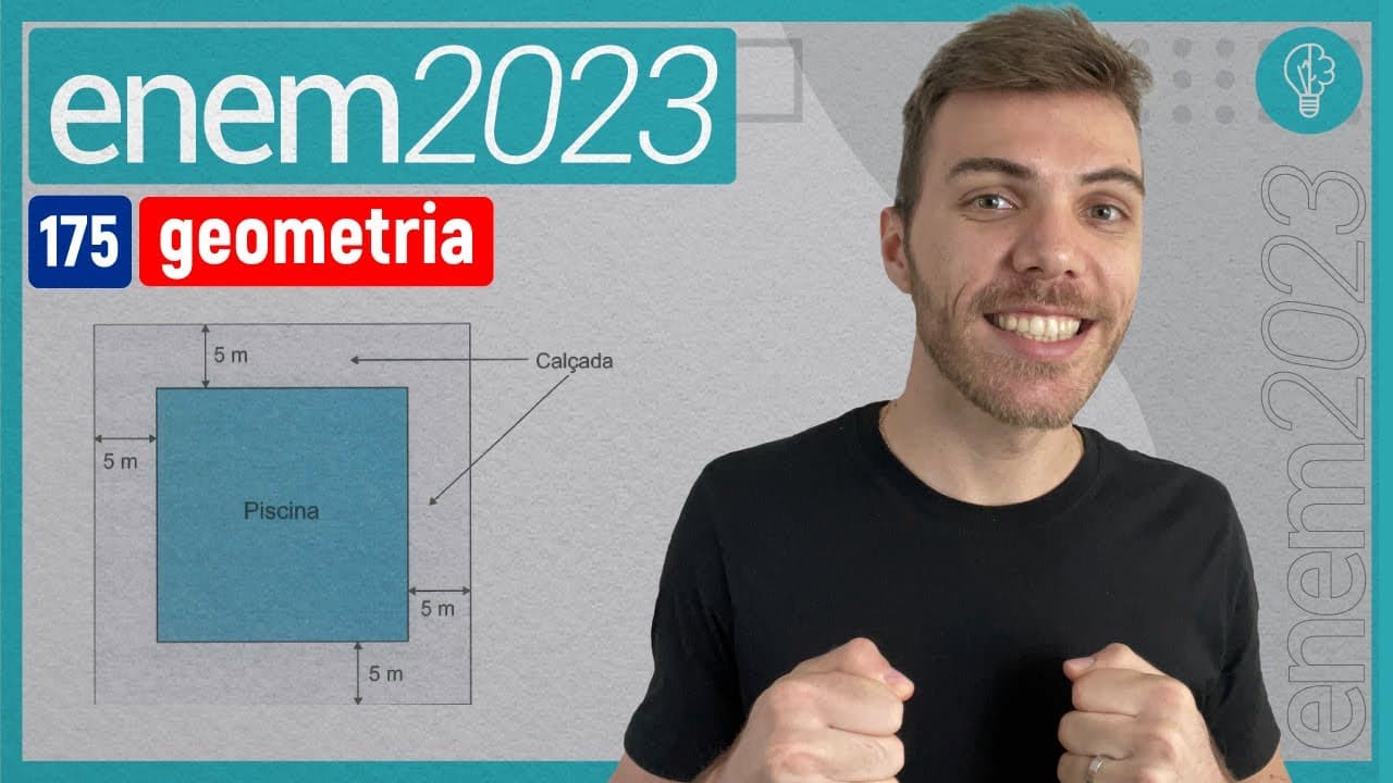 Thumbnail: ENEM 2023 - Na planta baixa de um clube, a piscina é representada por um quadrado cuja  - GEOMETRIA
