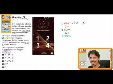 Thumbnail da aula: [ENEM 2020 DIG] 174 📘 ANÁLISE COMBINATÓRIA Um modelo de telefone celular oferece a opção de