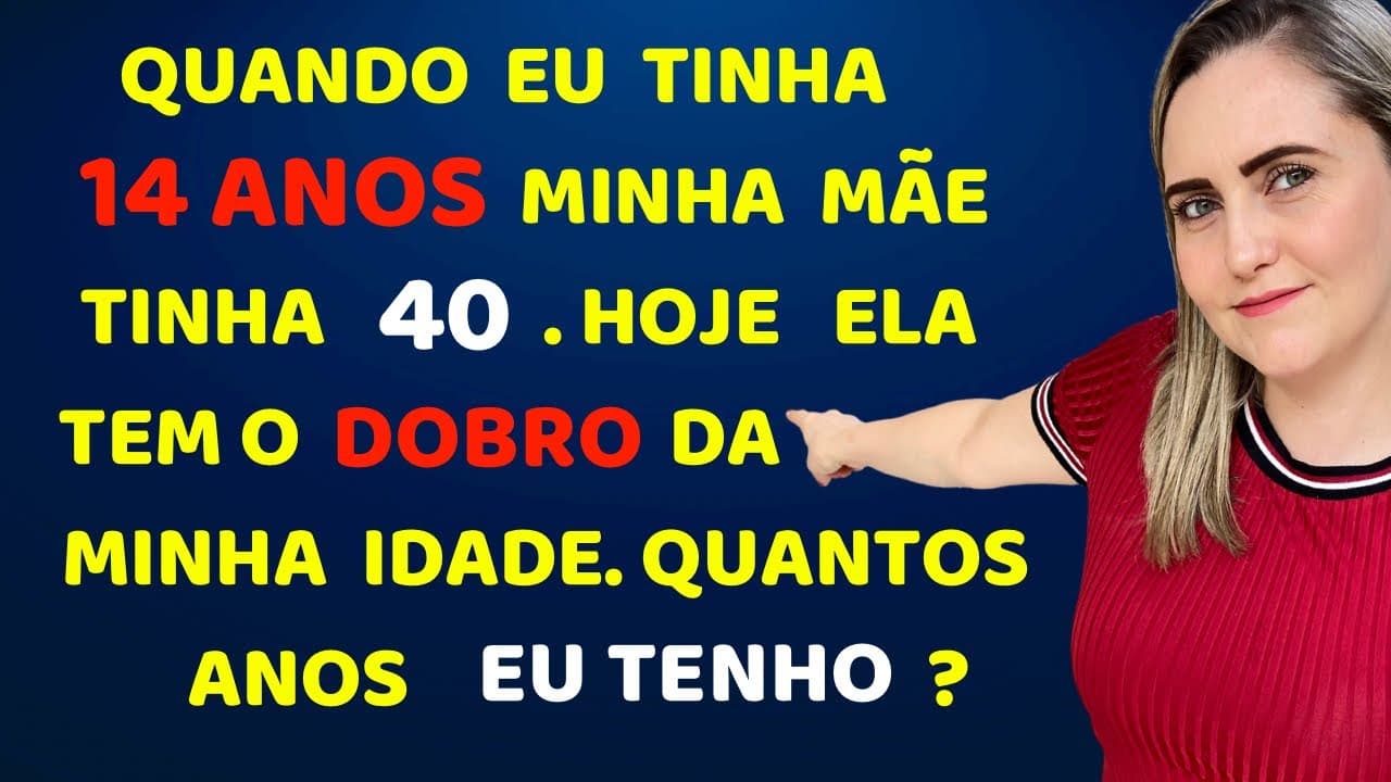 Thumbnail: QUAL É A MINHA IDADE??? Matemática basica todo dia.📚🚀