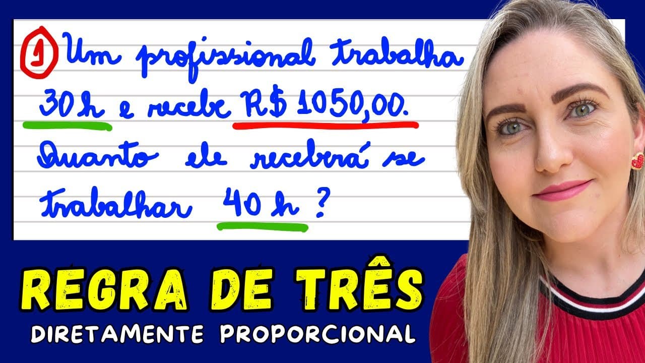 Thumbnail: COMO FAZER REGRA DE 3 ! EXPLICAÇÃO DE CONTEÚDO!!!!!  REGRA DE TRÊS DIRETAMENTE PROPORCIONAL!